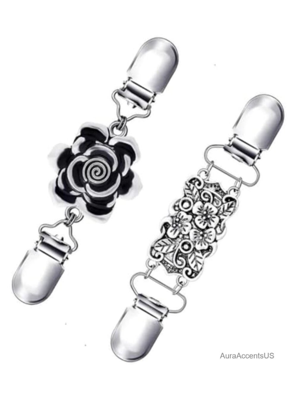 Vintage Sweater Clips Set Brooch Pins for Cardigan Shawl Dress Zinc Alloy